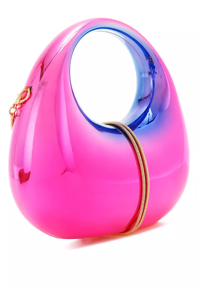 Tas Genggam Mini Metalik Akrilik Berwarna-warni