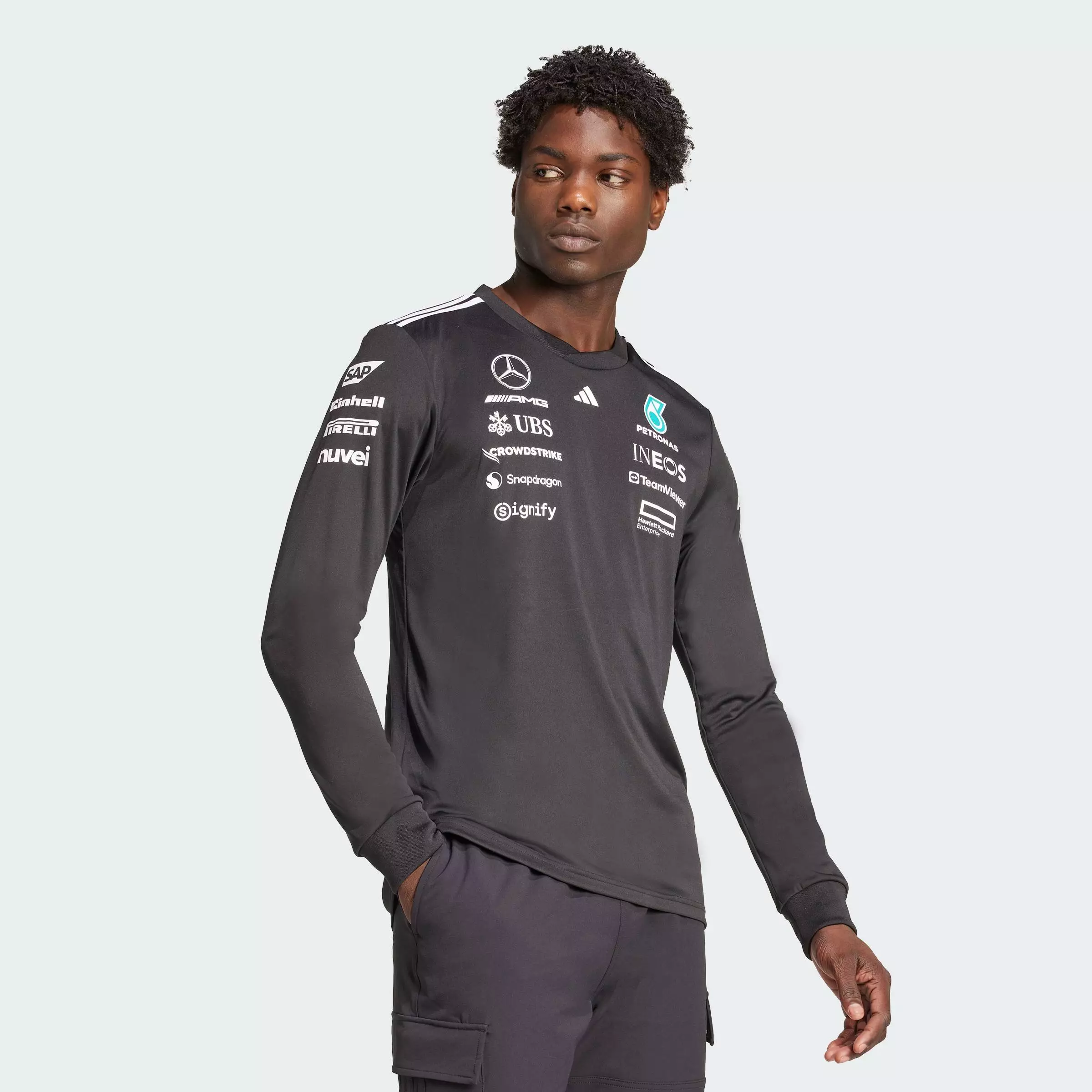 Motorsport MERCEDES - AMG PETRONAS FORMULA ONE TEAM DRIVER JERSEY LONG SLEEVE Men Black JW5364