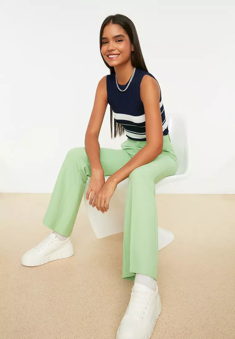 Striped Sleeveless Knit Top