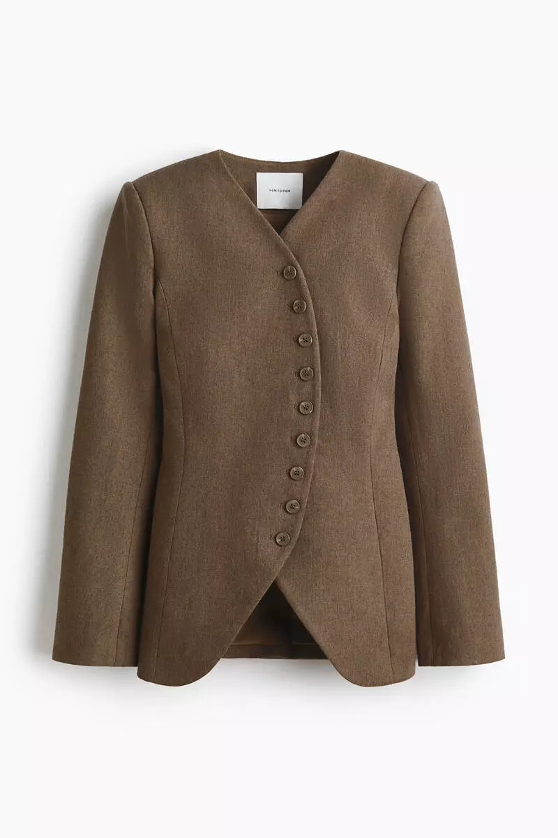 Tailored linen-blend blazer