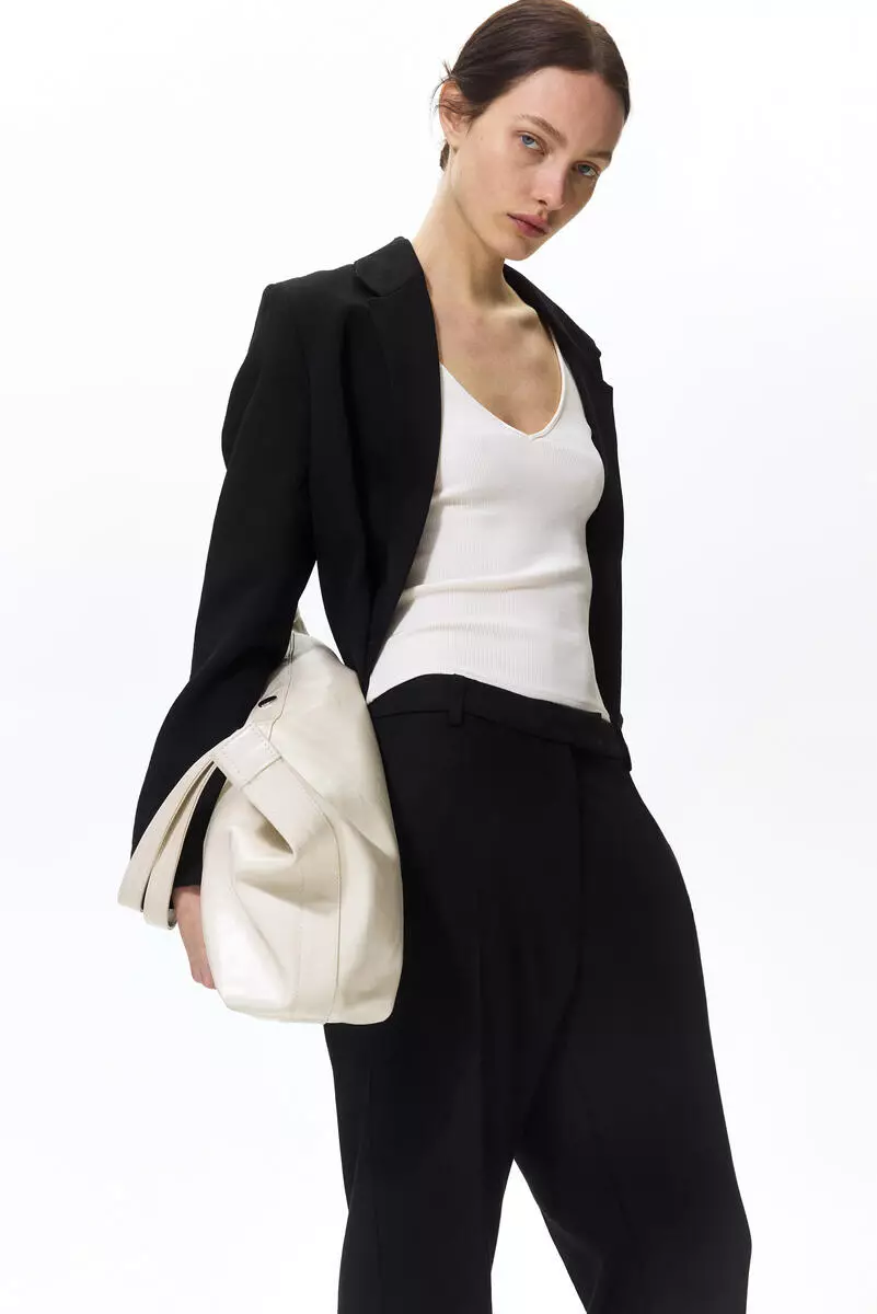Linen-blend tailored trousers