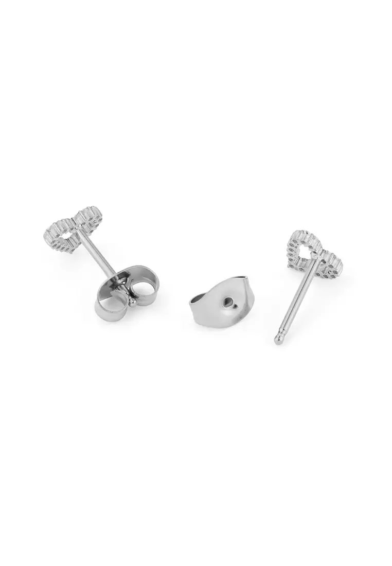 Mirelle Heart Earring Silver Unisex Earrings for women and men stainless steel crystal Earrings DW Official Authentic Original perempuan lelaki DW
