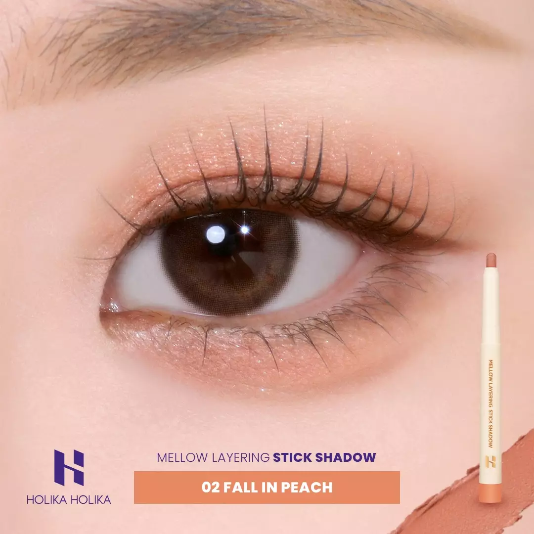 Holika Holika Mellow Layering Stick Shadow 02 Fall In Peach | Buildable Eye & Cheek Colors
