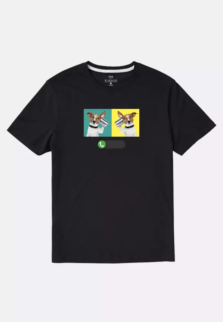 [Print-To-Order] Giordano Funny Animal Print Tee Collection: Calling Dog