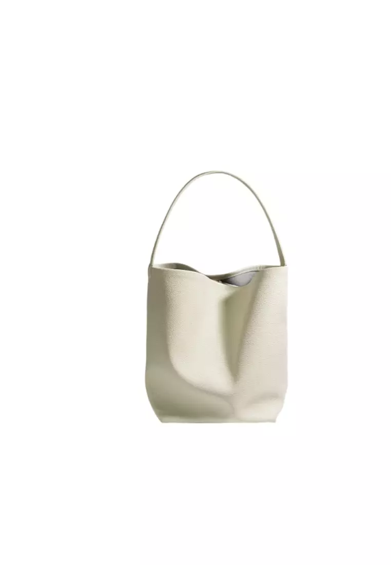 Row Leather Bucket Tote Bag