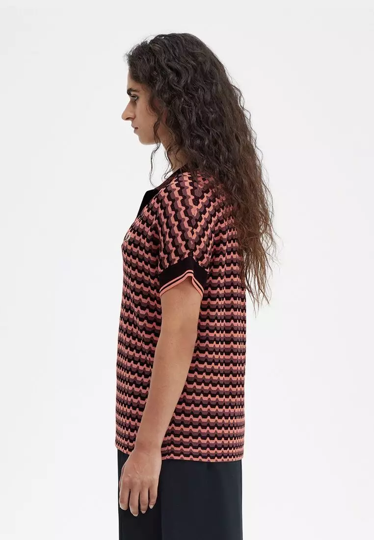 超美品　FRED PERRY / Jacquard Knitted Tank Fred Perry Jacquard Knitted Tanktop | Sky Blue