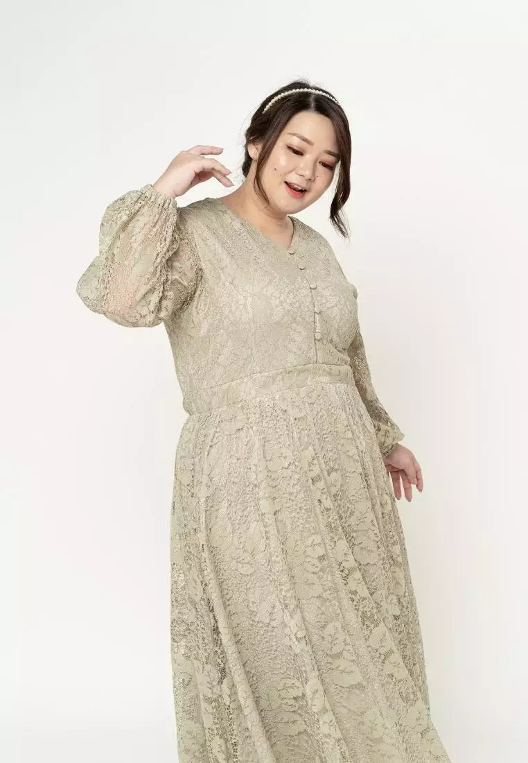 Plus Size Long Dress Hye Ji Sea Foam