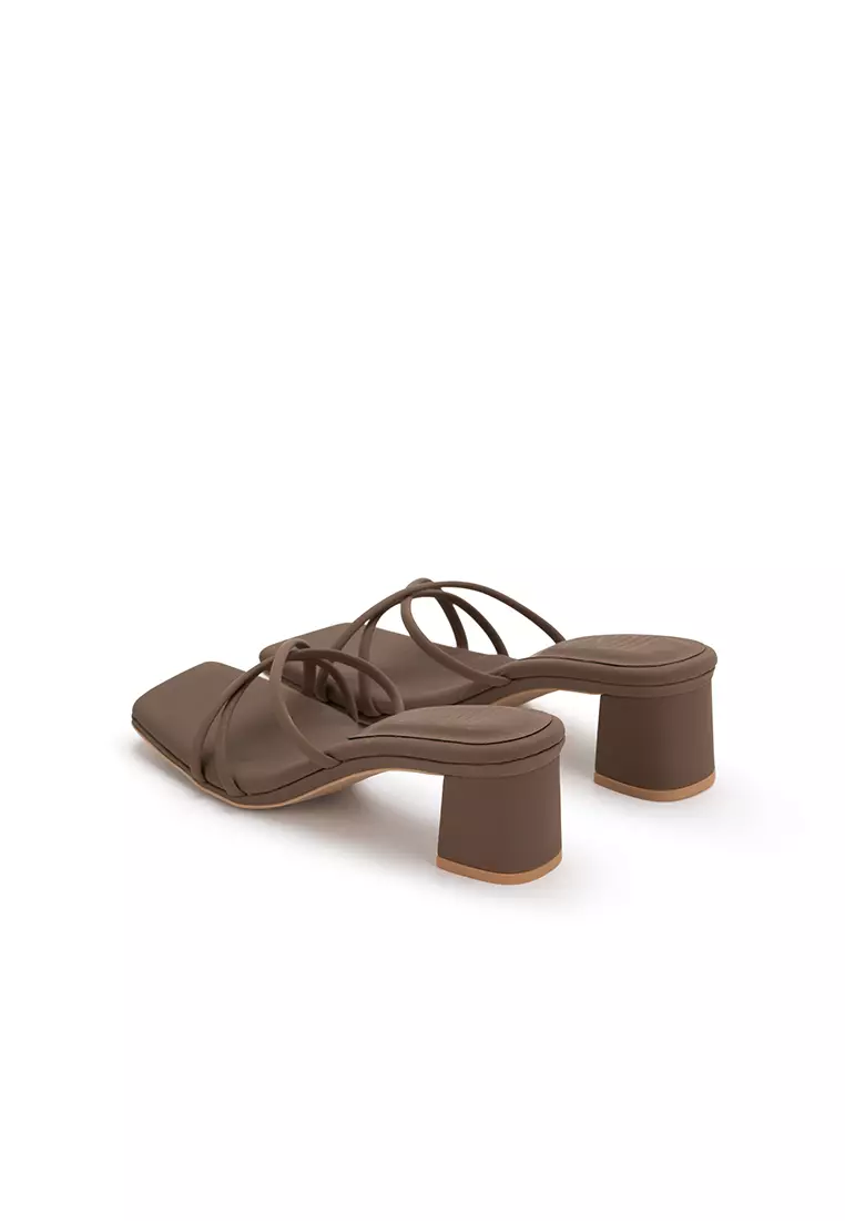 CLOUDFOAM STRAPPY BLOCK HEEL SLIDE方頭踝帶粗跟拖鞋