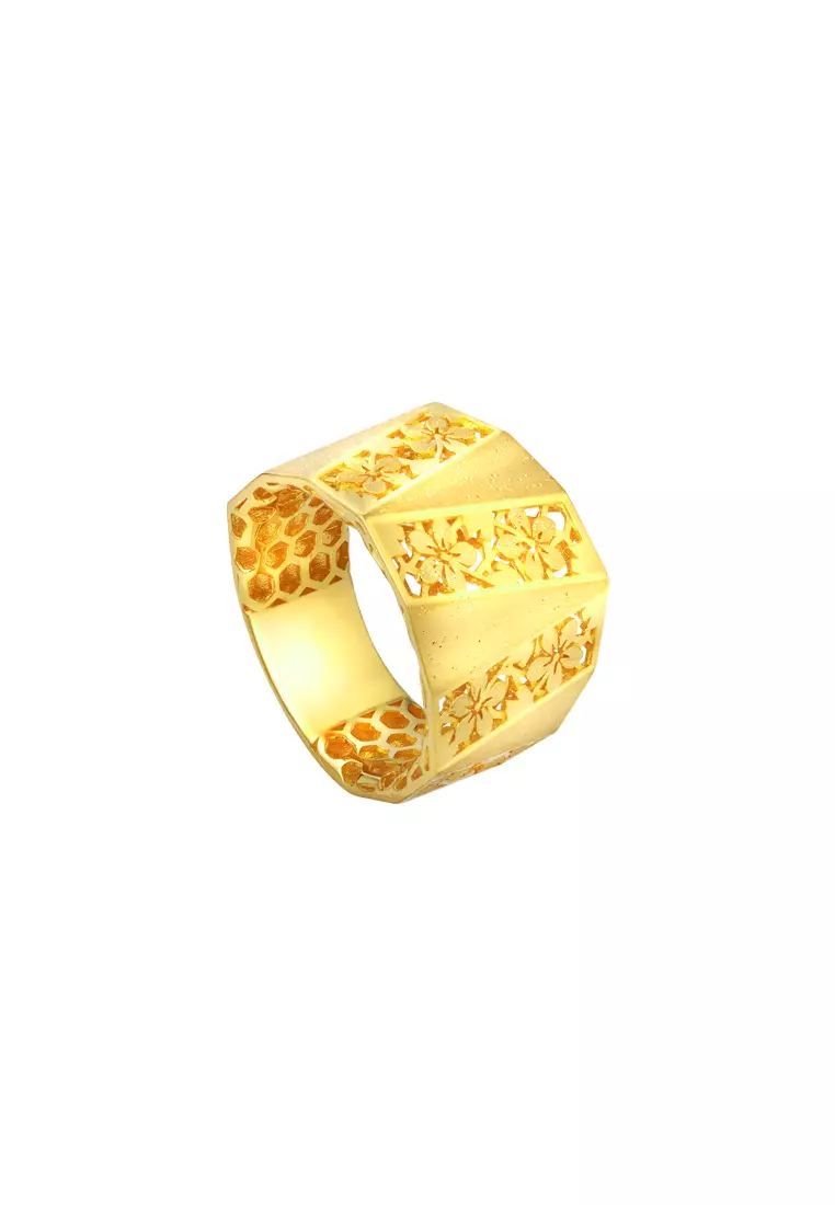TOMEI Sri Puteri, The Kerawang Series Ring, Yellow Gold 916