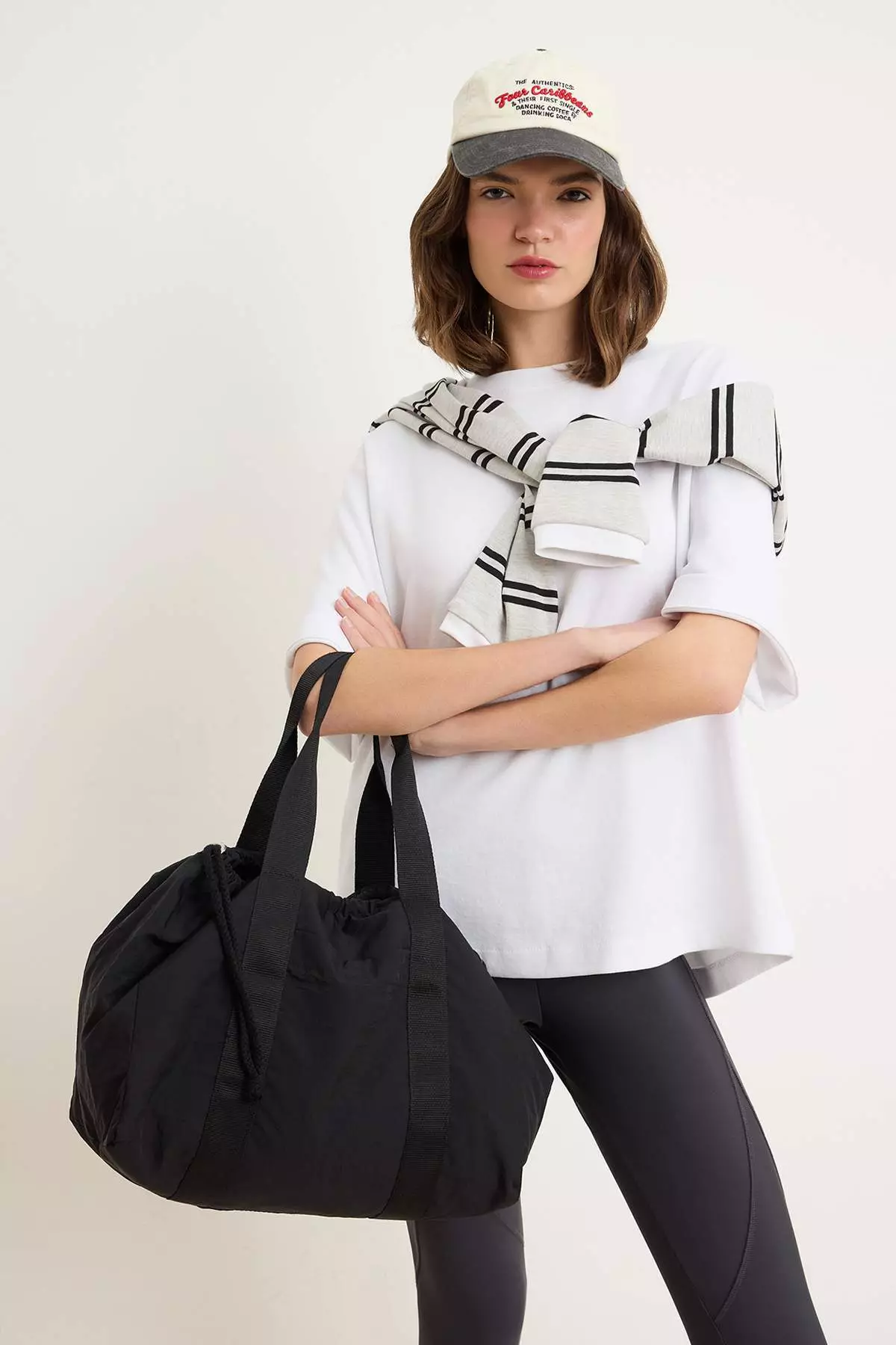 Black Maxi Size Women'S Shoulder Bag Takss26Oc00061