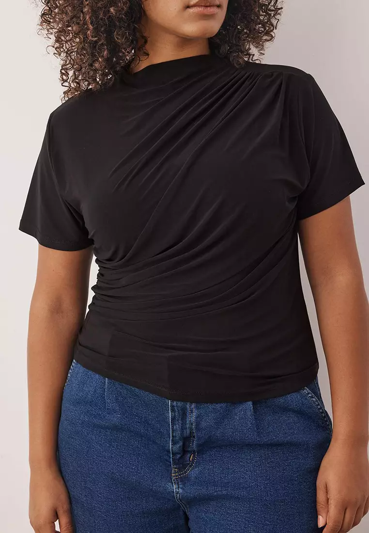 Black Sandy Knitted Plus Size Blouse