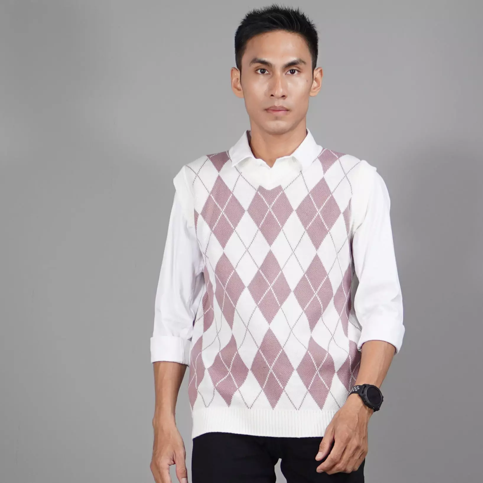  Rompi Rajut Motif Kotak Rompi Rajut Pria Gaya Korea - NILA