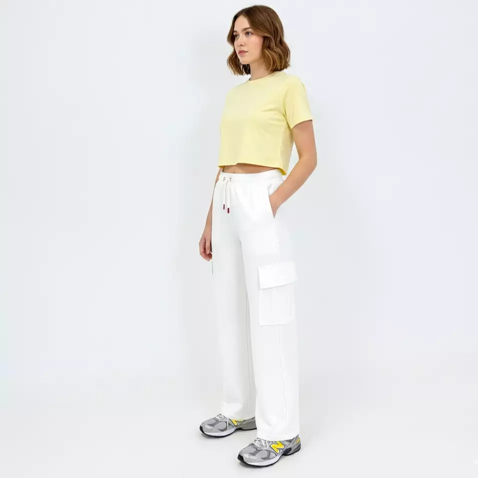 Celana Putih Panjang Wanita - Juca Cargo Pants