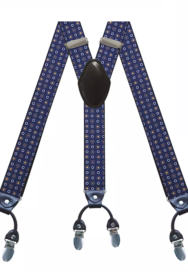 Men's Adjustable Elastic 6 Clips Suspenders
