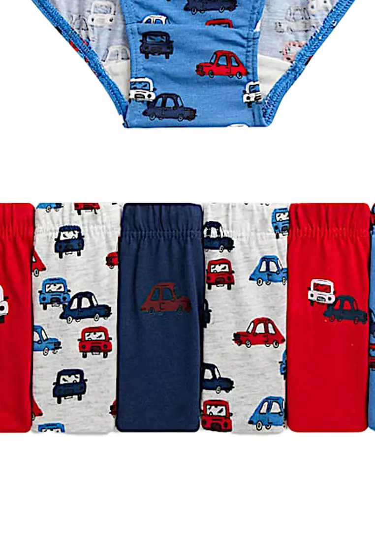 7Pk Pure Cotton Car Print Briefs