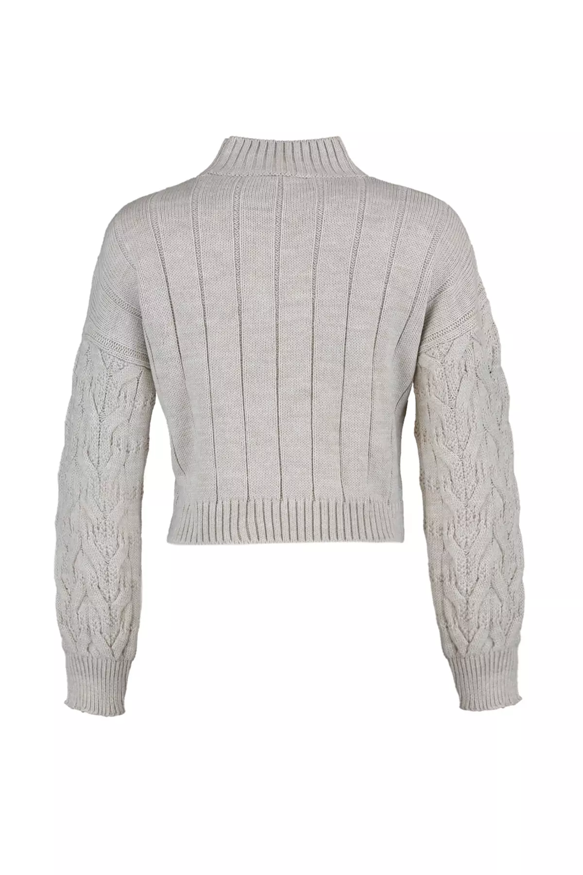 Crop High Neck Sweater