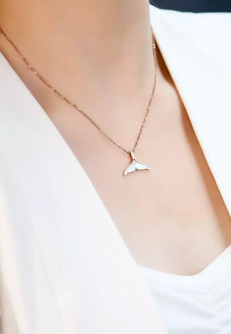 Rose gold clearance mermaid necklace