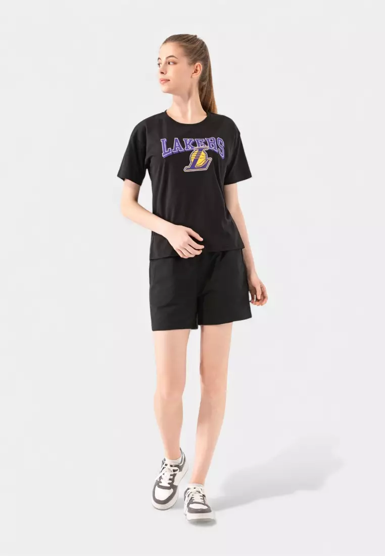 Team Logo Print Los Angeles Lakers Regular Fit Womens T-shirt