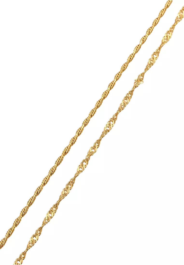 Necklace Layer Singapore Chain Gold Plated Gold