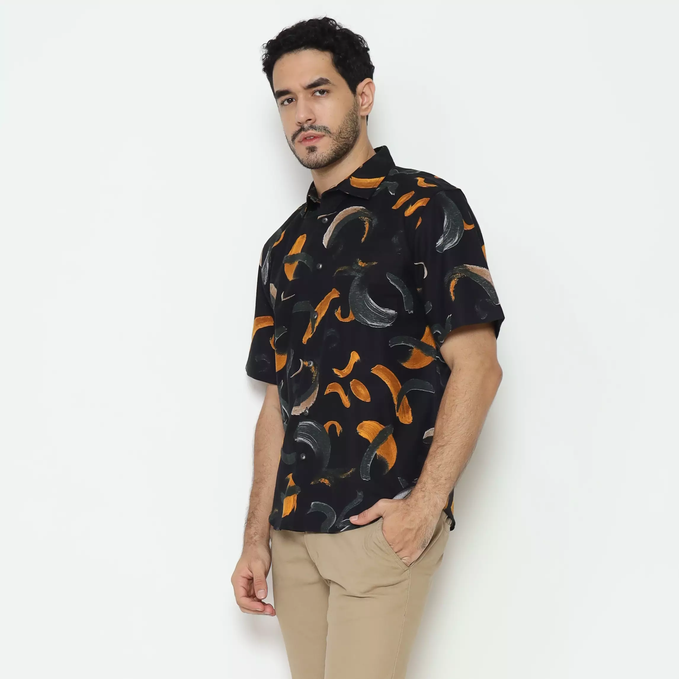 AMK Kemeja Pria Lengan Pendek SHP Cano S/S Black