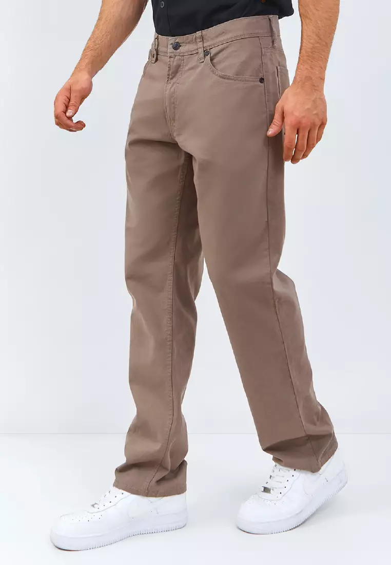 EMBA DENIM - Celana Panjang Pria Regular Fit Non Stretch Material Kanvas (Normal Size) Warna Mid Brown - BS08.1