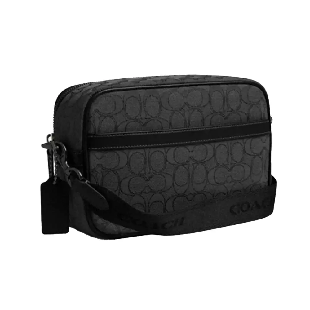 Theo Camera Bag In Signature Jacquard Black