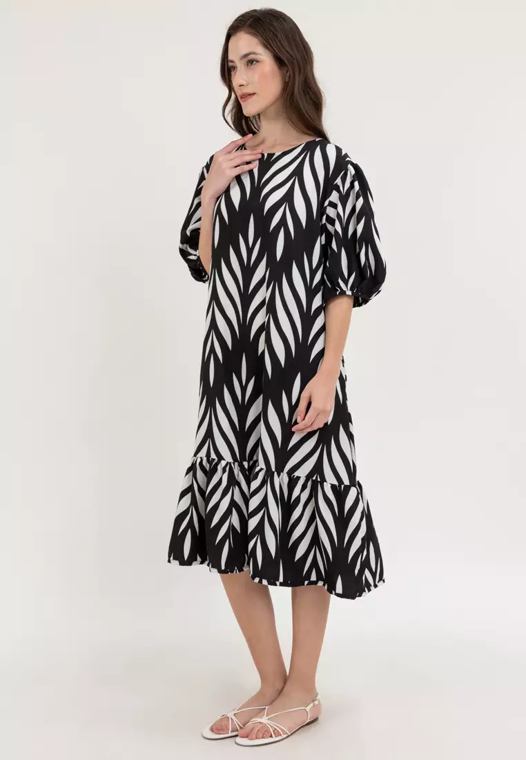 Lea Leaf Print Dress