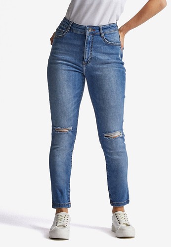 Jual Dorothy Perkins Petite Light Wash Rip Alex Jeans Original Zalora Indonesia