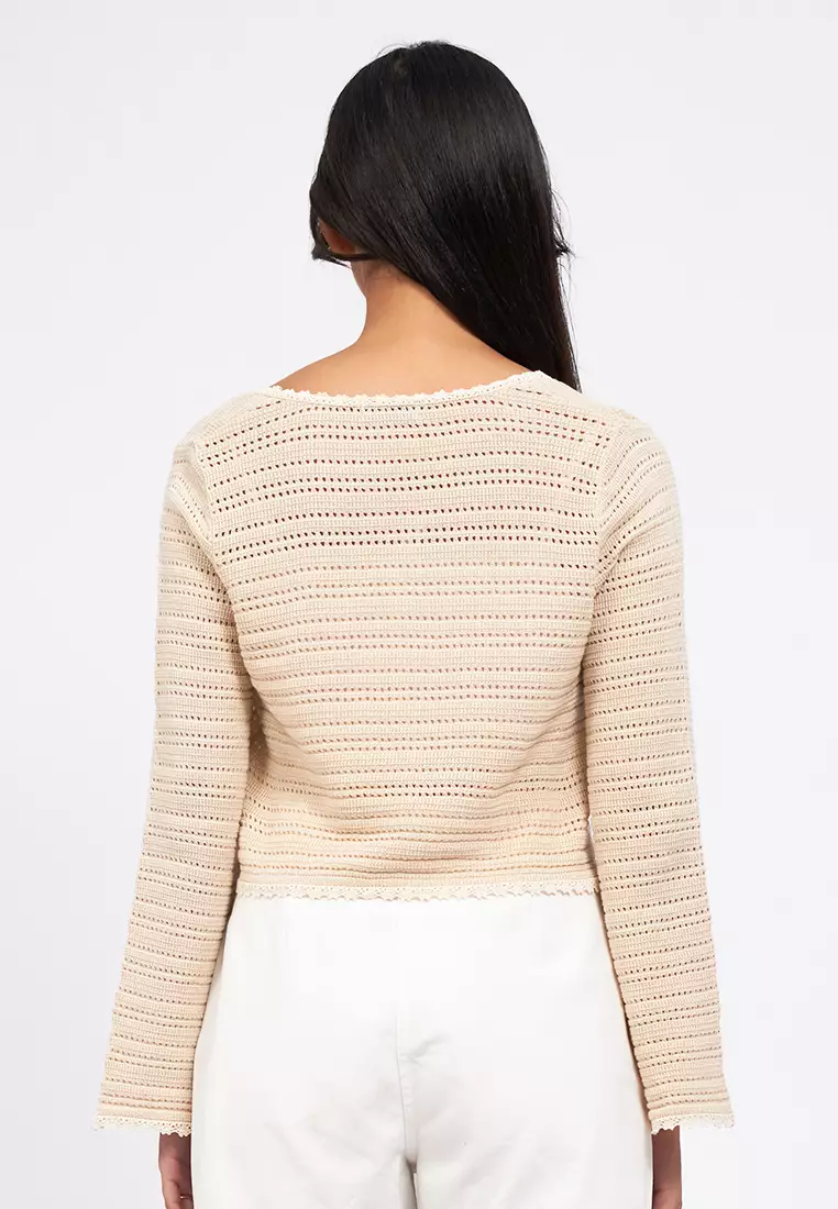 Jual COLORBOX Openwork Textured Knit Cardigan Original 2026 | ZALORA ...