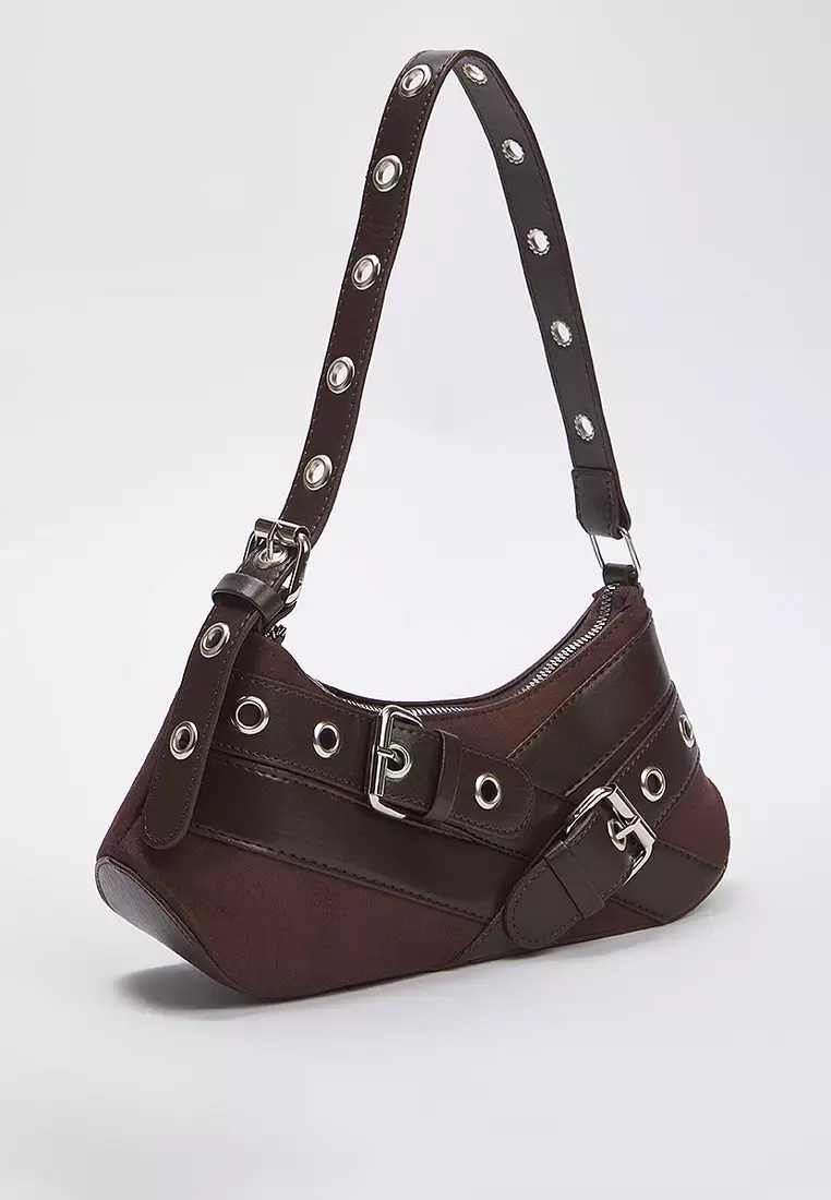 Eyelet Belt Buckle Baguette Bag