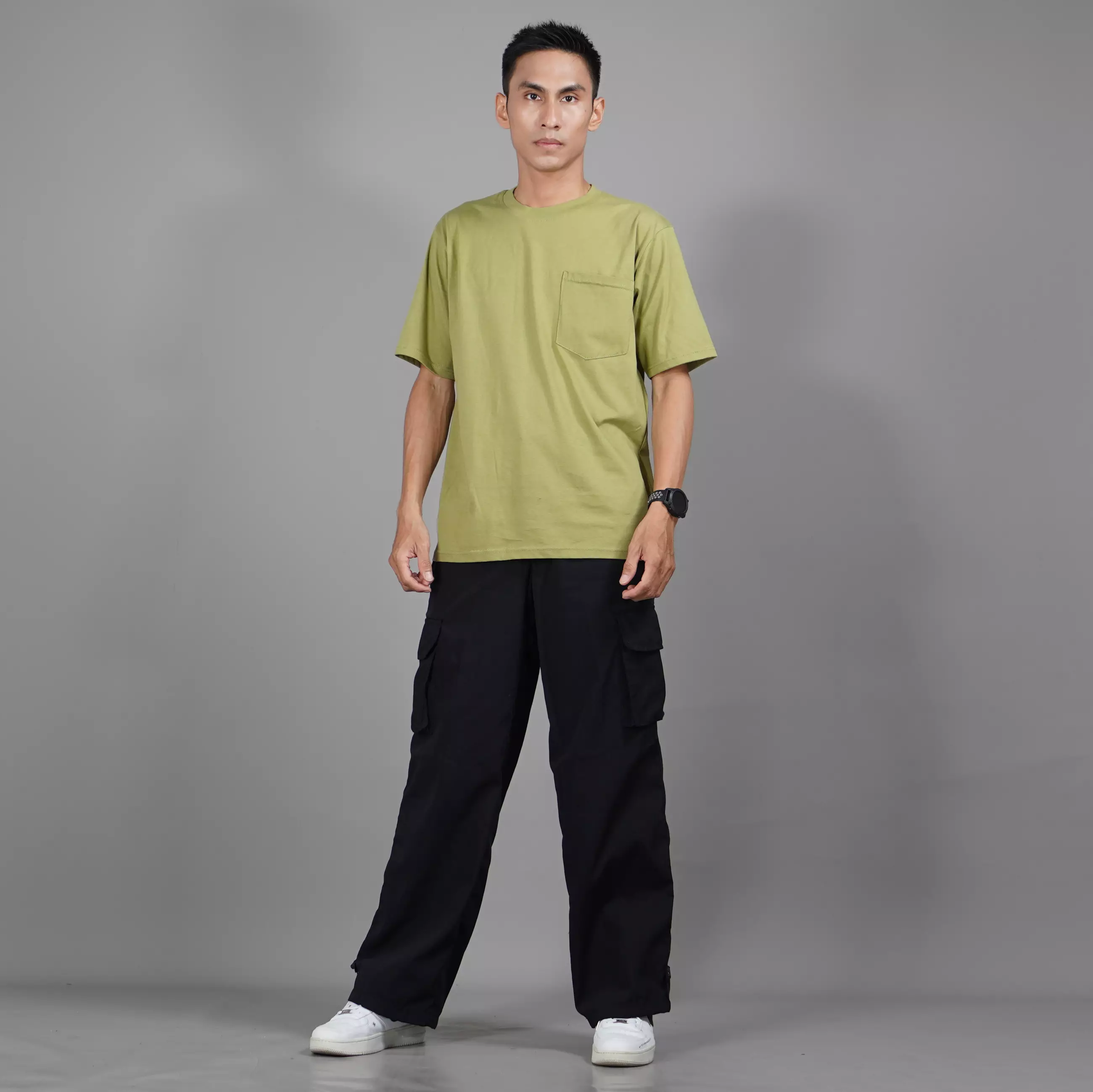  DANIEL Kaos Oversized Pria Kaos Polos Pria Oversized T-Shirt Polos Pria - Matcha
