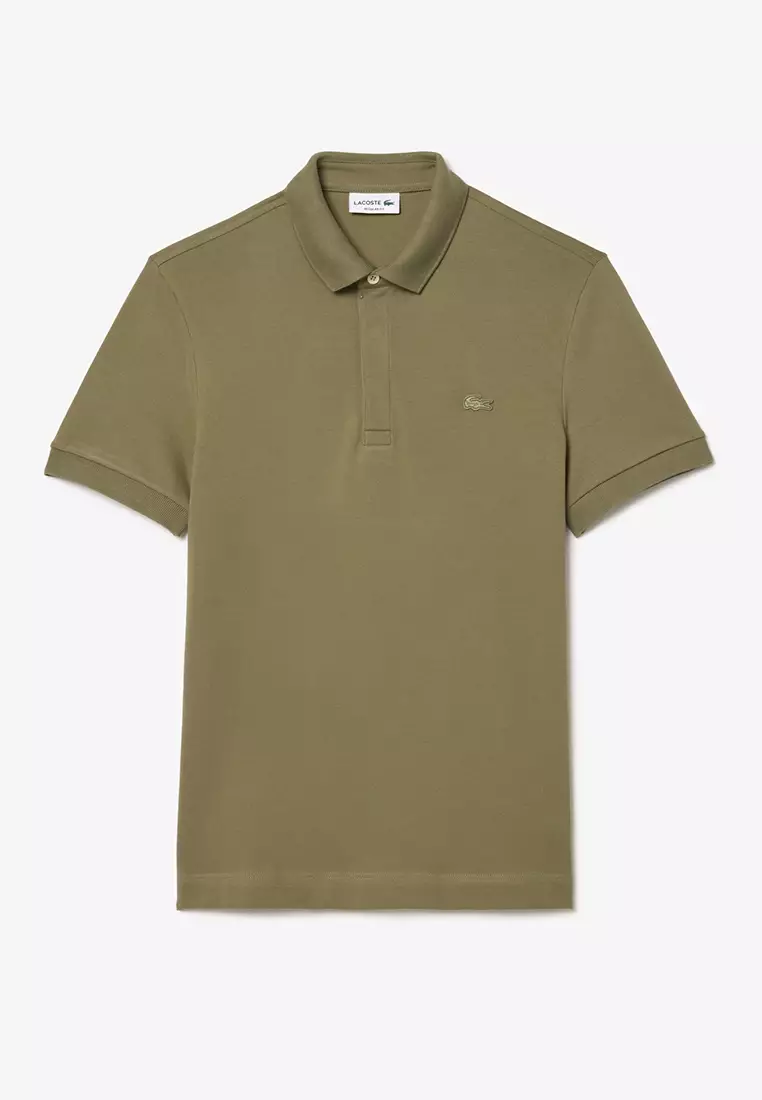 Men's Lacoste Paris Polo Shirt Regular Fit Stretch Cotton Piqué