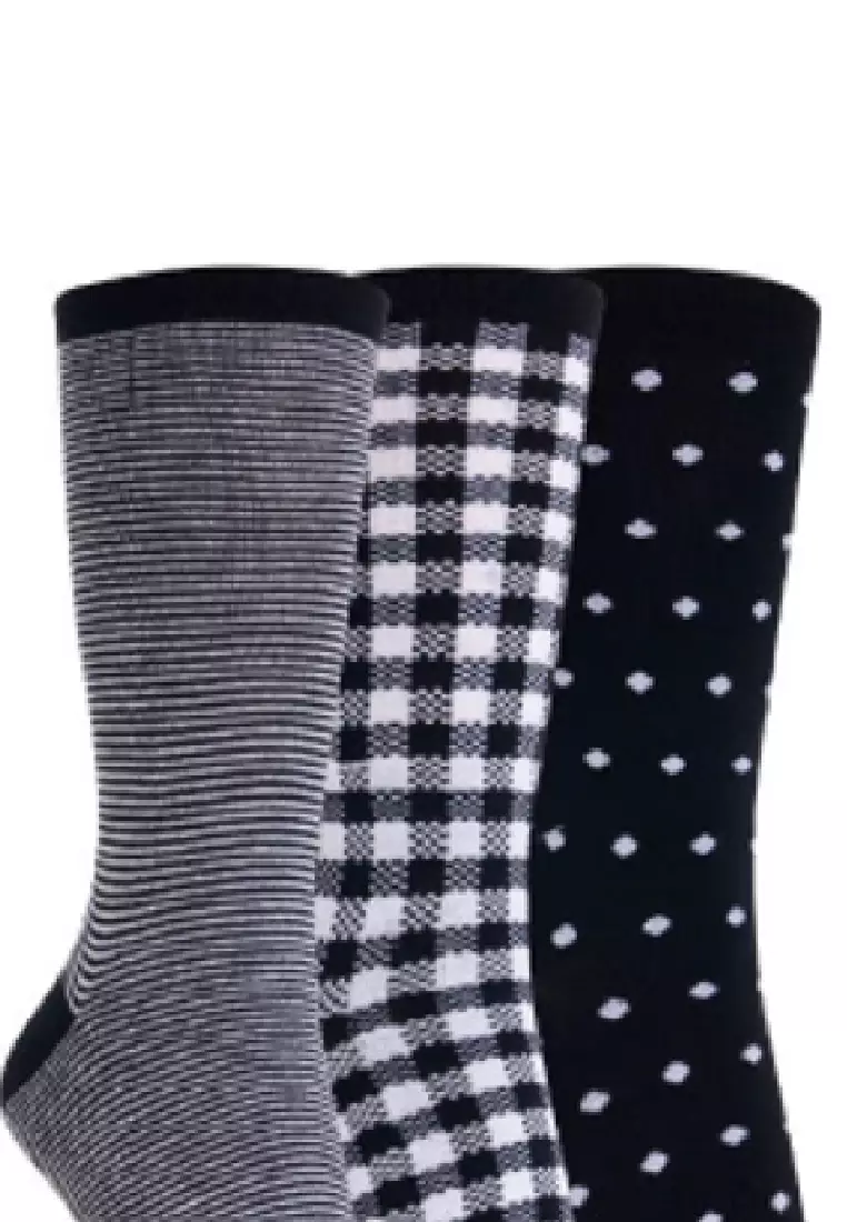 Womens Socks Long Casual Socks 3 Pack Black