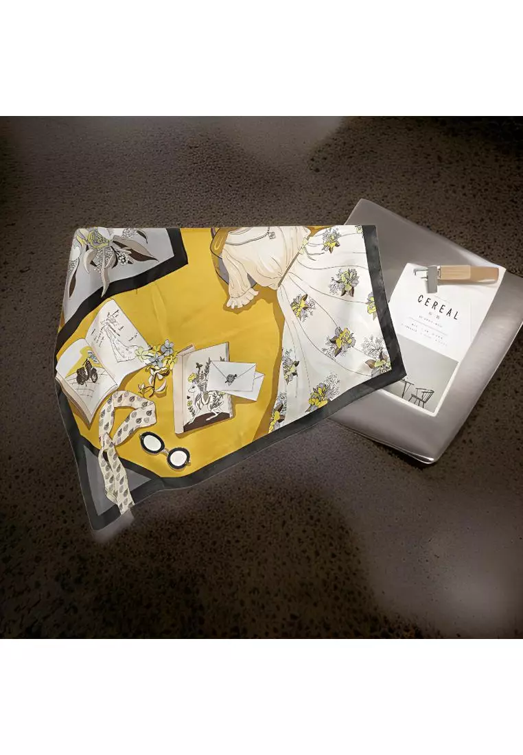 Luxury Silk Ladies' Large Scarf, Sun-Proof Crepe Satin, Premium Souvenir.