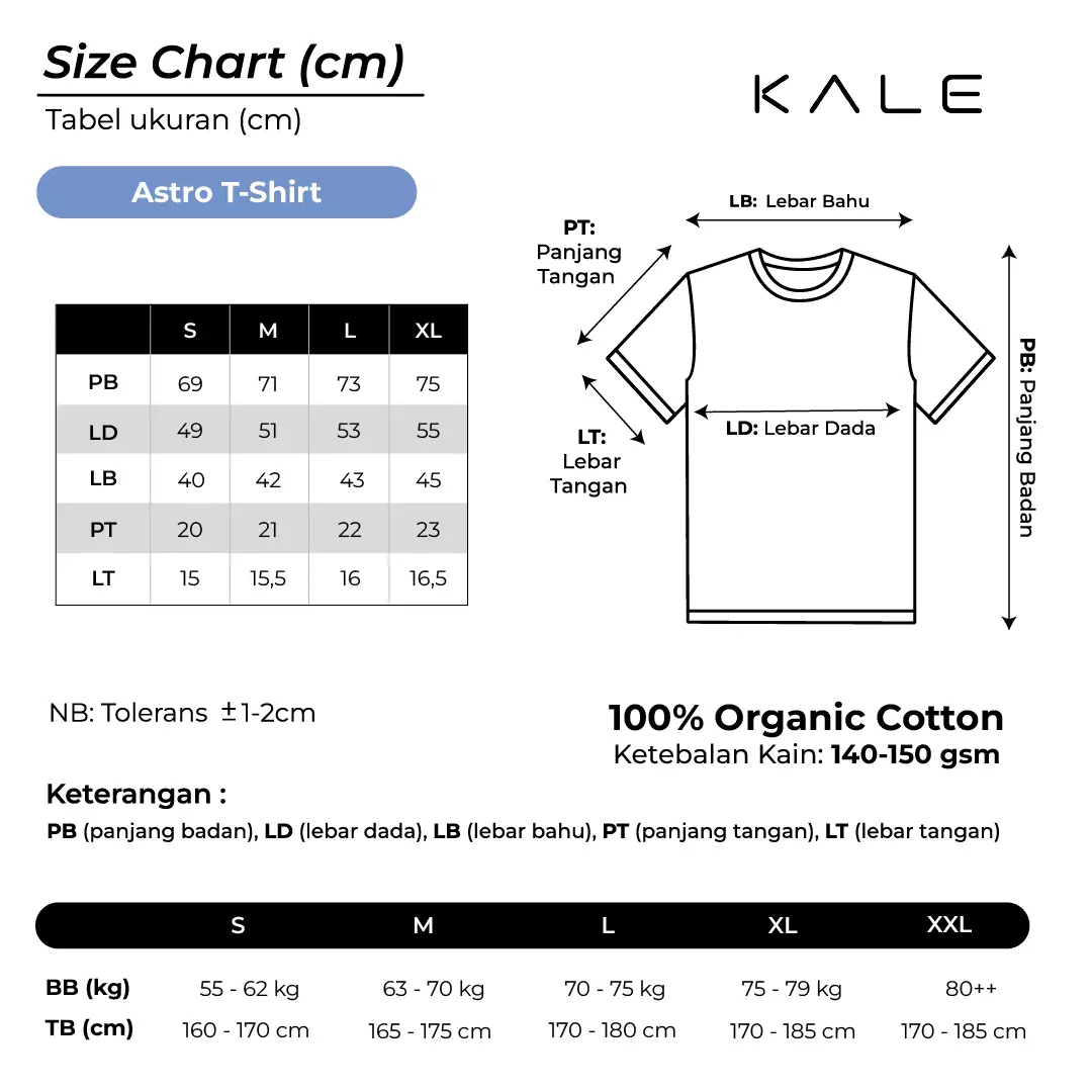 KALE Astro Dusty Green T-shirt Washed Organic Cotton 30s Asian Fit