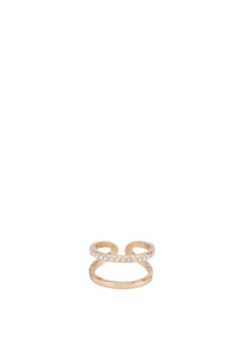 Dacia 雙層鏤空開口esprit台北門市戒指, 飾品配件, 戒指