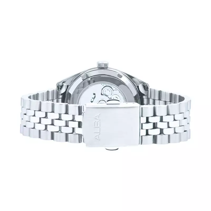 Jam Tangan Wanita Alba Mechanical AL4805X1 Ladies Automatic Silver Dial Stainless Steel Strap