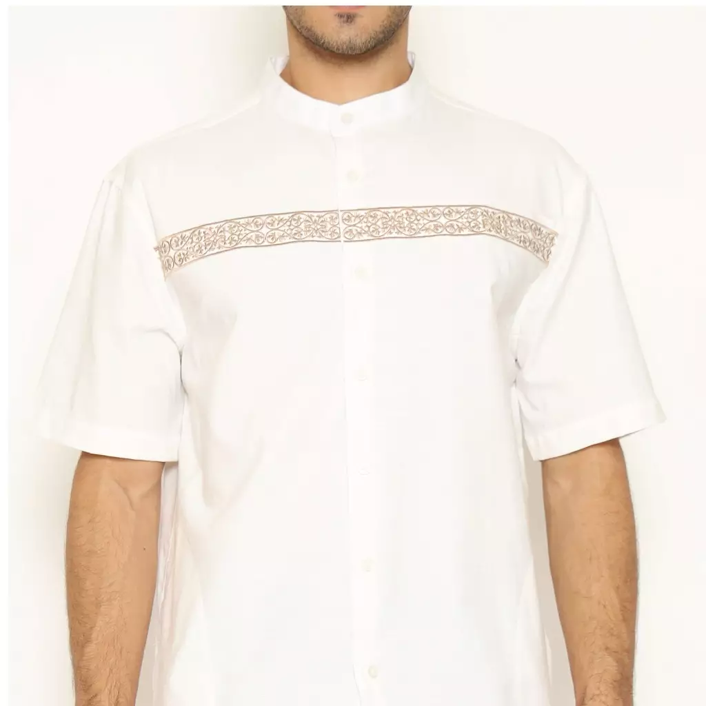 AMK Kemeja Koko Pria Lengan Pendek KK SHAKA S/S Putih