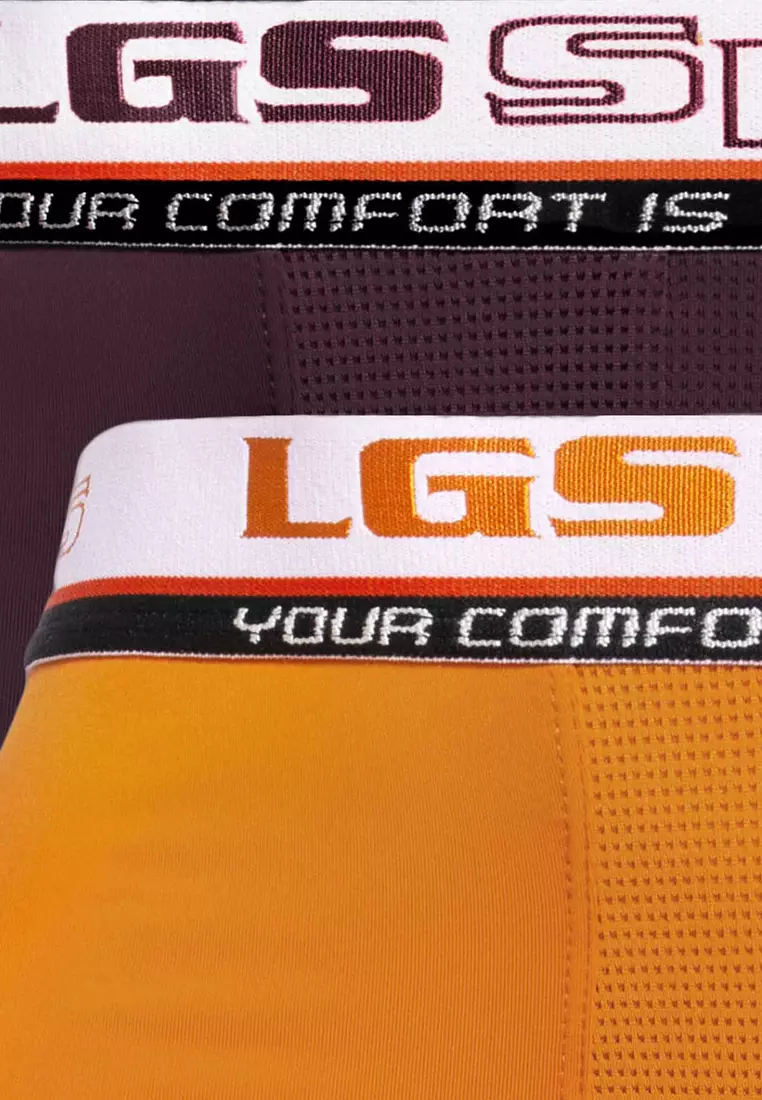 LGS - Boxer - Paket 3 - Red Orange Black - LEBX.004.644.3.7C - Karet Katun