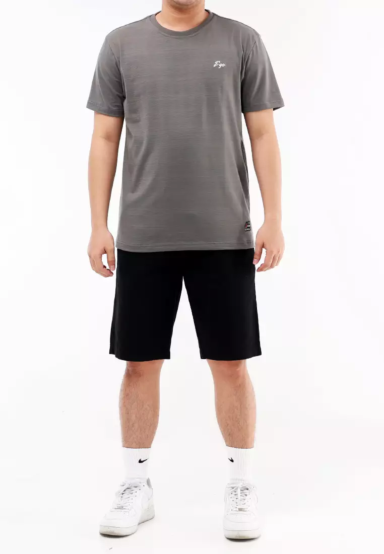 Round Neck Streaky Short Sleeves
