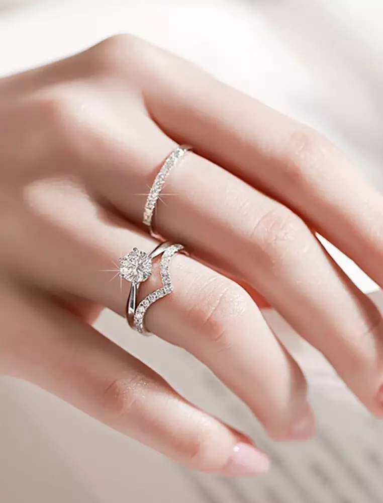 Cincin Wanita Adjustable Couple Persegi Aksesoris Elegan Cantik Jewelry Wanita korean style