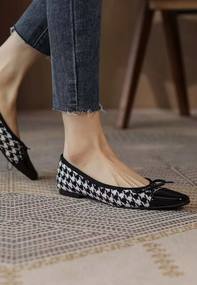 Square Toe Woven Fabric Ballerina XJ877-1