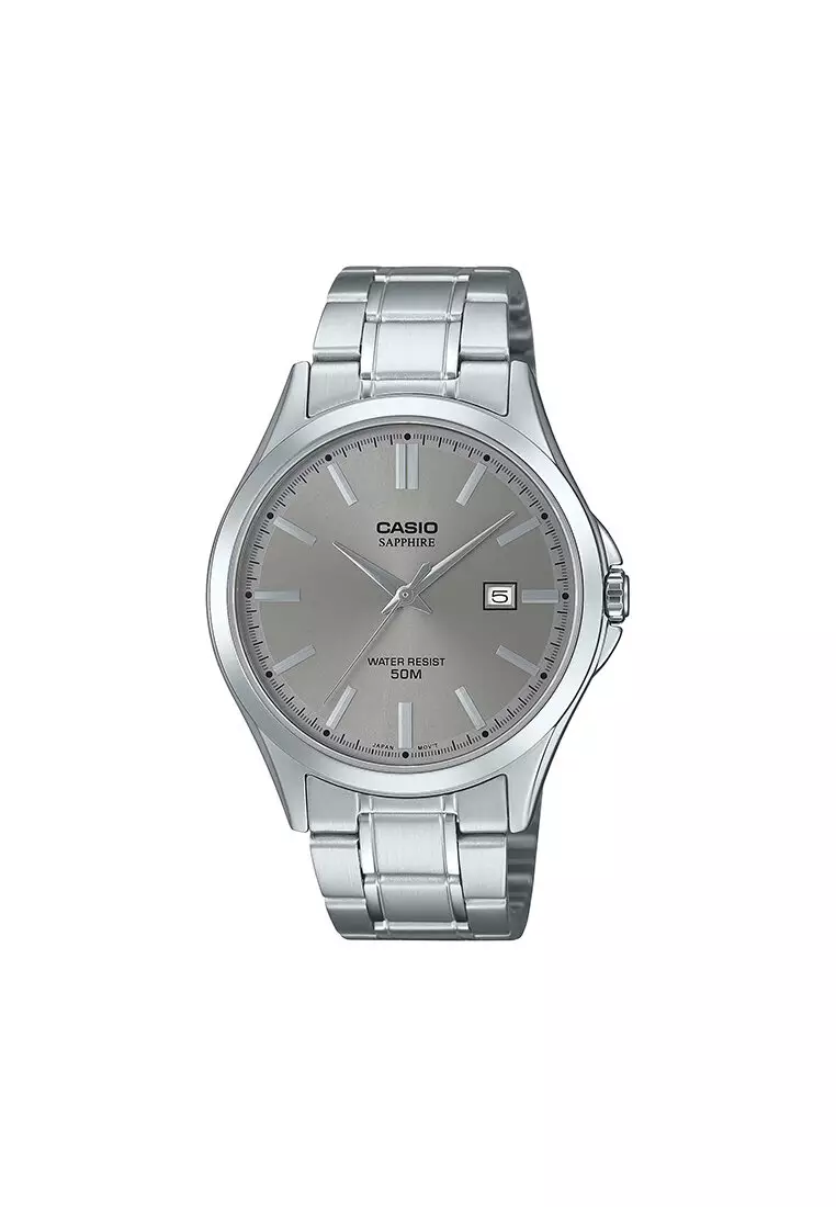 MTS-115D-8A Men Analog Watch with Silver Stainless Steel Band
