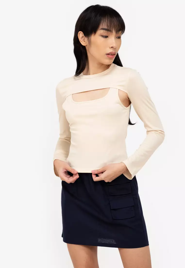 Long sleeve cut out top 2025
