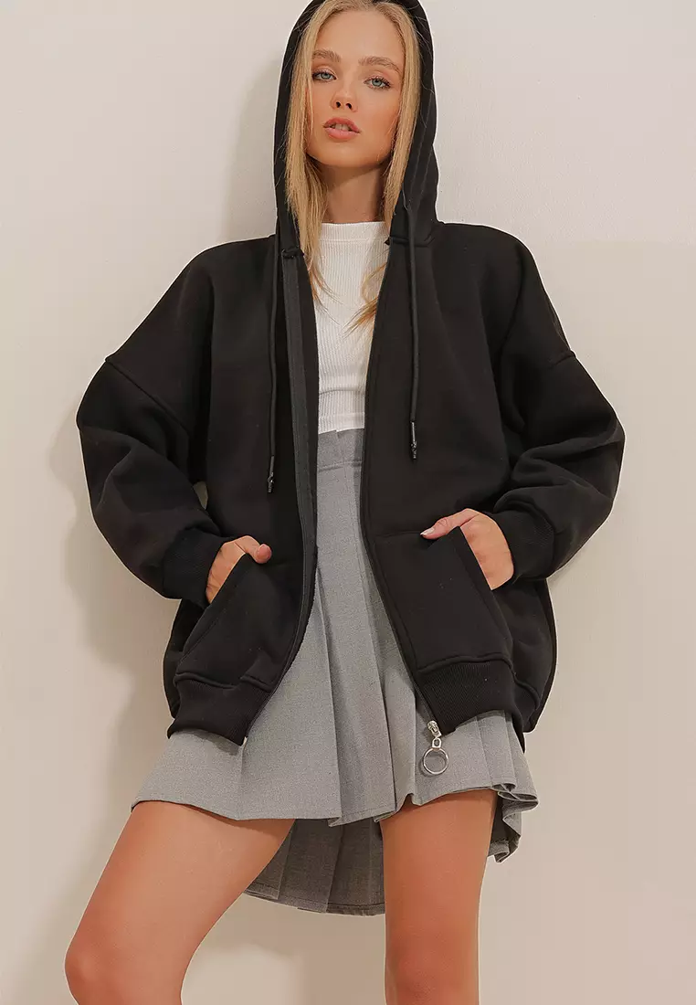 Kangaroo Pocket and Zipper Hoodie