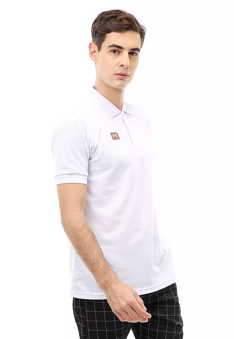 Jack Atasan Formal Pria T-Shirt Kaos Polo Polos Lengan Pendek Material Cotton ORIGINAL - White