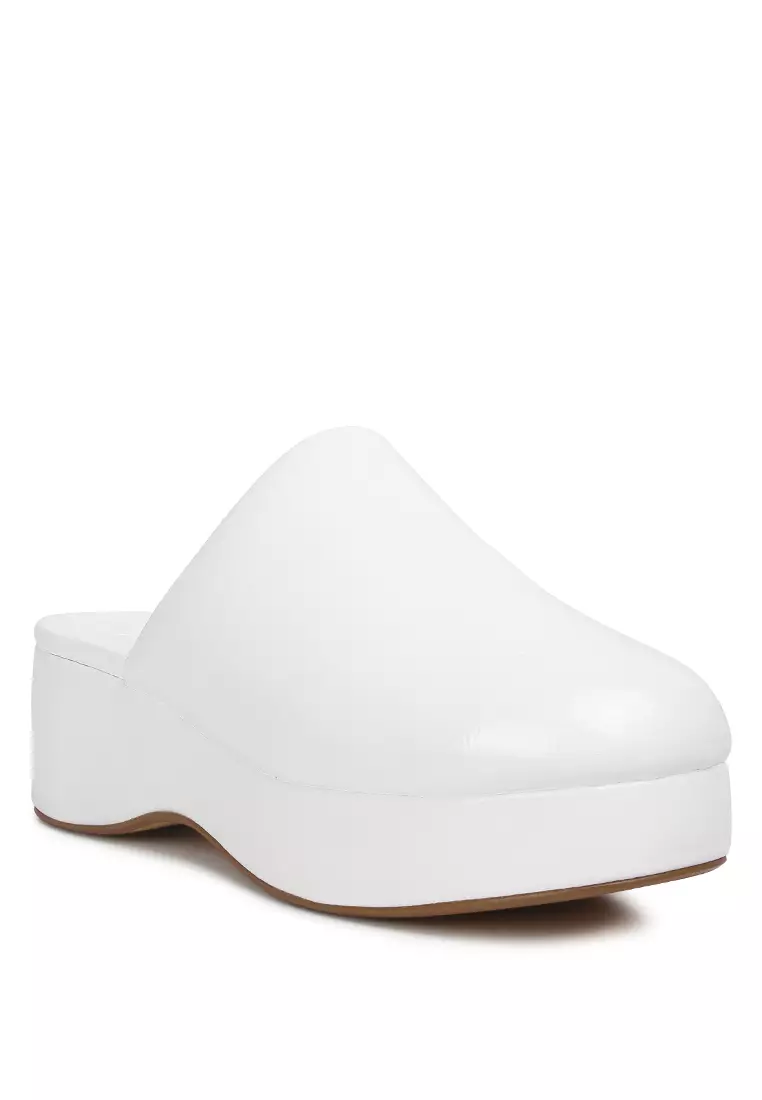 White platform clogs shop