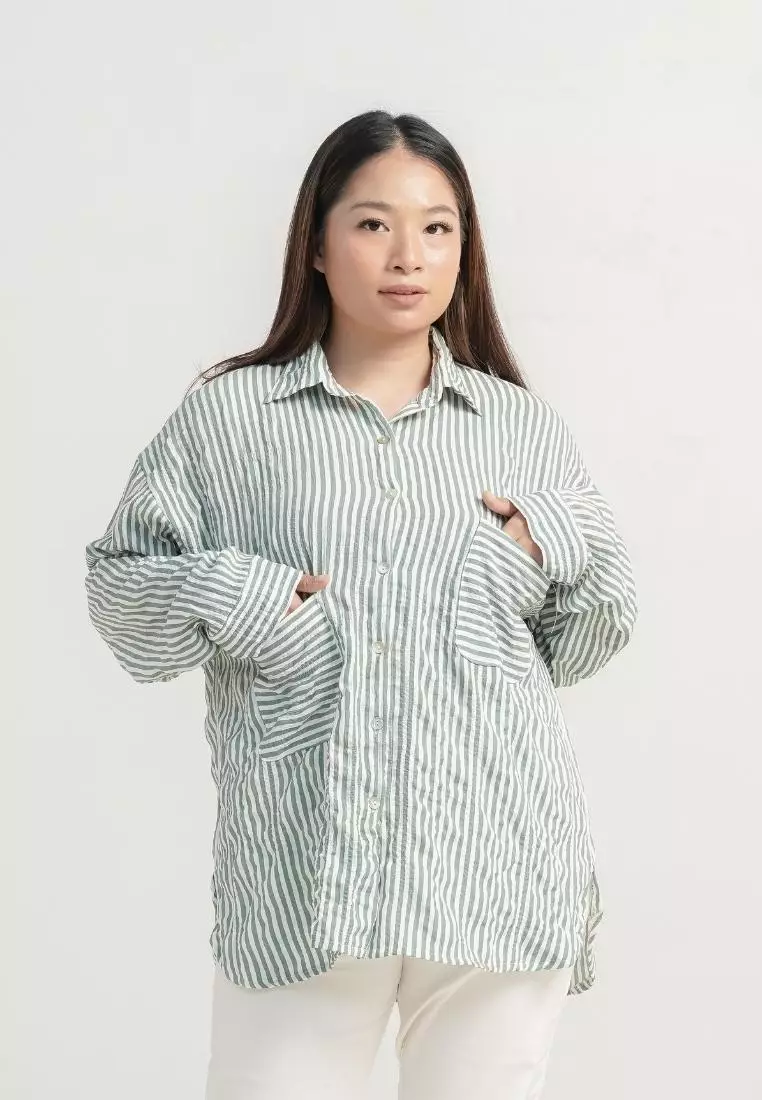 Plus Size Oversized Shirts Bica Green