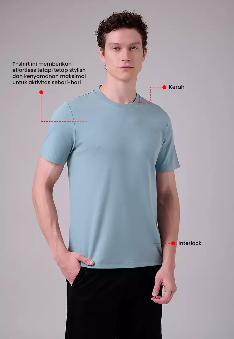 MANZONE - Kaos Lengan Pendek Pria Roudy 03 Slim Fit - Light Green