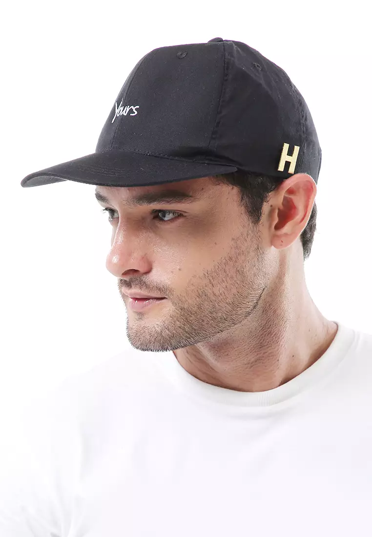 Drsh Topi Baseball Aksesoris Fashion Pria Wanita Bordir YOURS Resizable Strap Material Dril ORIGINAL - Black